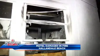 Fire tears through Hallandale Beach motel room, leaving woman without a home